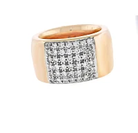 Roberto Coin 18kt Rose Gold and Wide Diamond Band