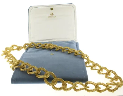 Verdura Long Gold Woven Link 32 Inch Necklace