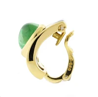 Marina B 18kt Gold and Steel Green Amethyst Earrings