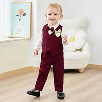 Paparazzi Burgundy Boys 5 pc Vest Set