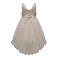 Champagne Full Layered Ruffle Dress