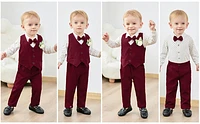 Paparazzi Burgundy Boys 5 pc Vest Set