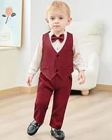 Paparazzi Burgundy/Cream Boys 5 pc Vest Set