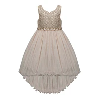 Champagne Full Layered Ruffle Dress