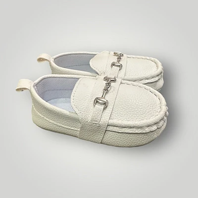 Boys Baby White Christening Loafers