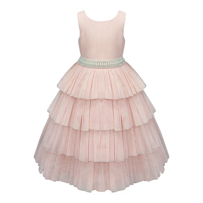 Pink Full Layered  Ruffle Dress