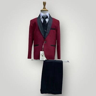 Burgundy Glitter Tuxedo set / 2pc