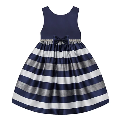 Paparazzi Designer Navy and Silver Stripe Dress