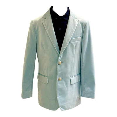 Paparazzi Designer Tiffany Blue Velvet Blazer Jacket