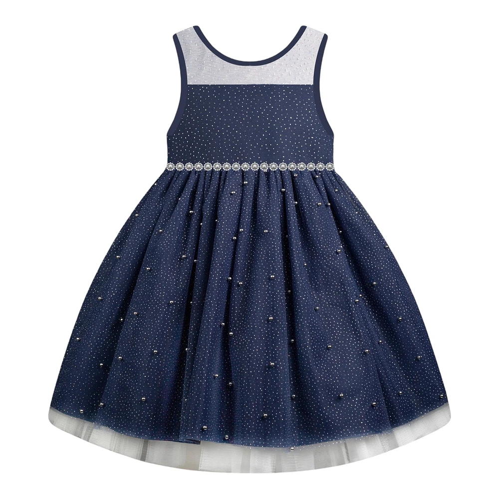 Paparazzi Designer Navy and Silver Glitter Dress