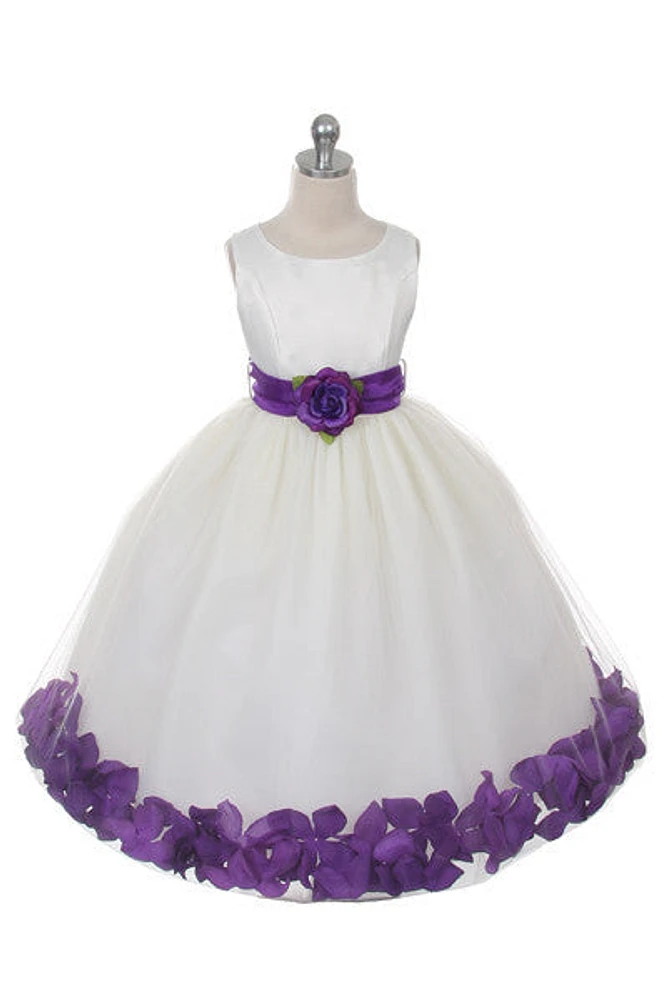 Ashley Dress with Petals and Sash