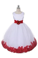 Ashley Dress with Red Petals and Sash