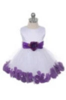 Ashley Baby Dress with Purple Petals and Sash