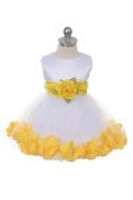 Ashley Baby Dress with Yellow Petals and Sash