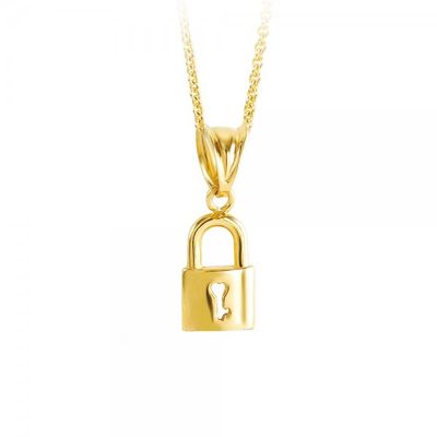 gold lock pendant