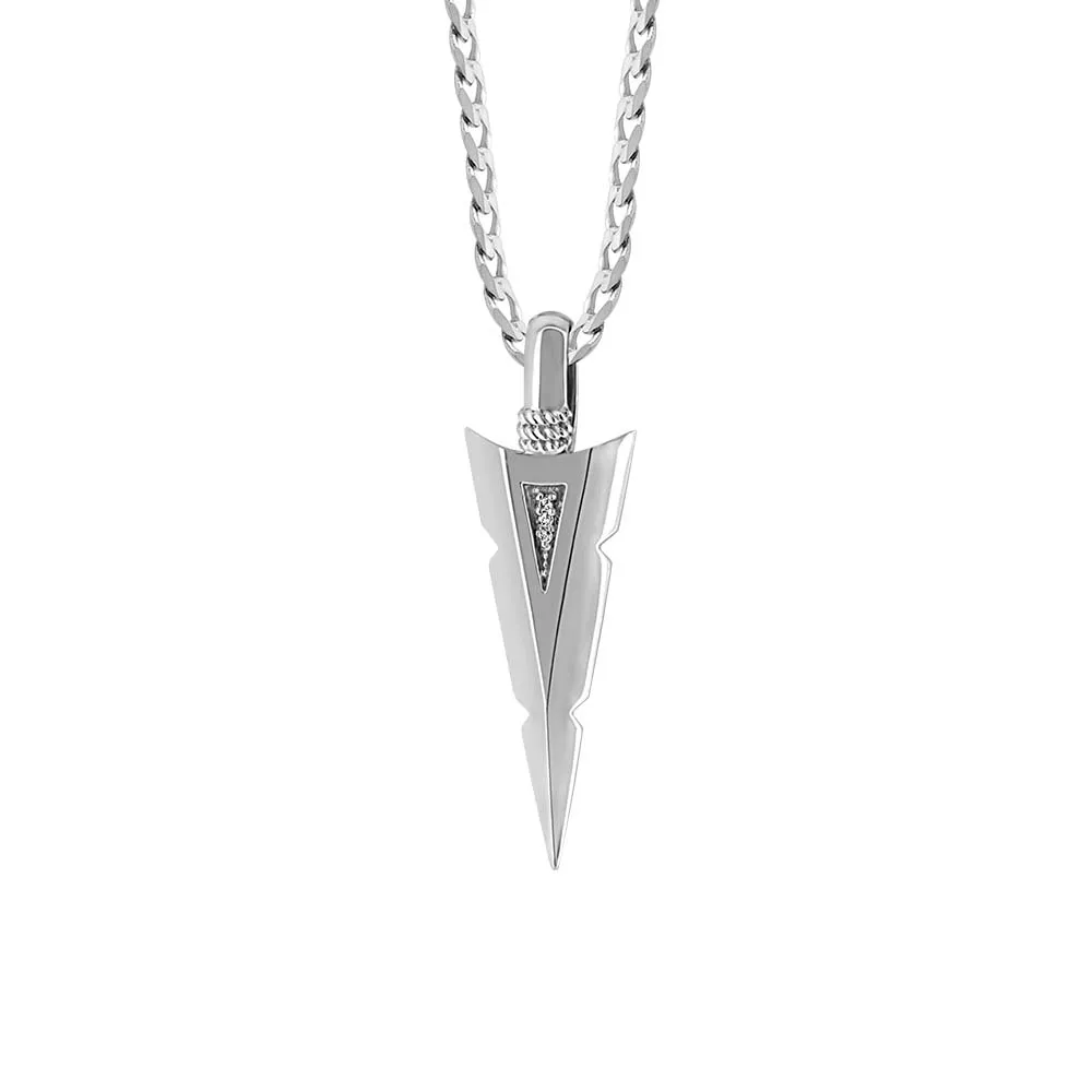 PJ x Shayla Stonechild 18″-21″ Arrowhead Necklace with .02 Carat TW of Diamonds Sterling Silver