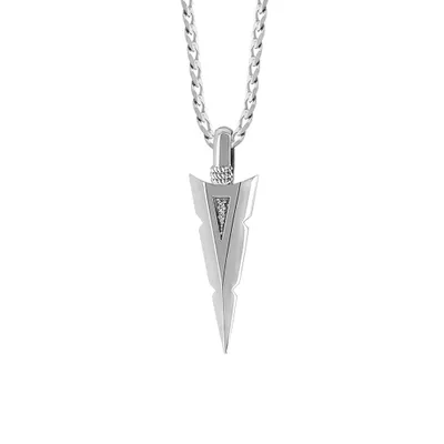 PJ x Shayla Stonechild 18″-21″ Arrowhead Necklace with .02 Carat TW of Diamonds Sterling Silver