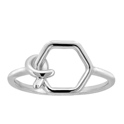 Hexagon Ring in Sterling Silver