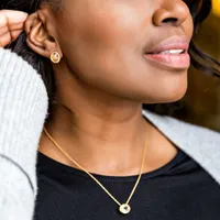 Resilience Courage Earrings with Citrine in Gold Plated Sterling Silver