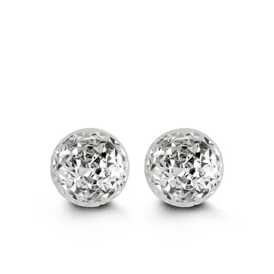 10MM Ball Earrings 10kt White Gold