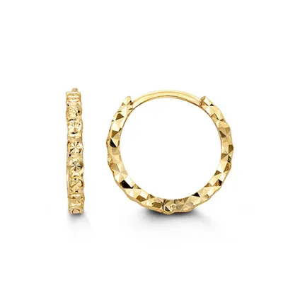 14MM Huggies Hoop Earrings 10kt Gold