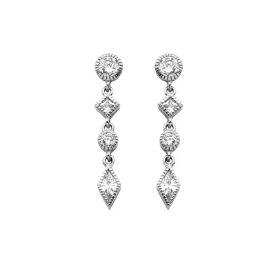 Earrings with Cubic Zirconia in Sterling Silver