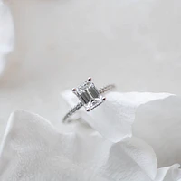 Emerald Cut Luxe Engagement Ring with 2.31 Carat TW of Diamonds 18kt White Gold