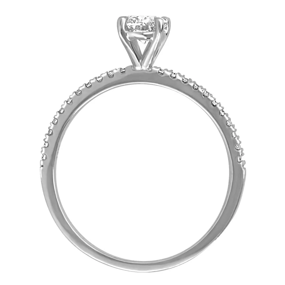 Fire of the North Oval Engagement Ring with .65 Carat TW Diamonds 14kt Gold