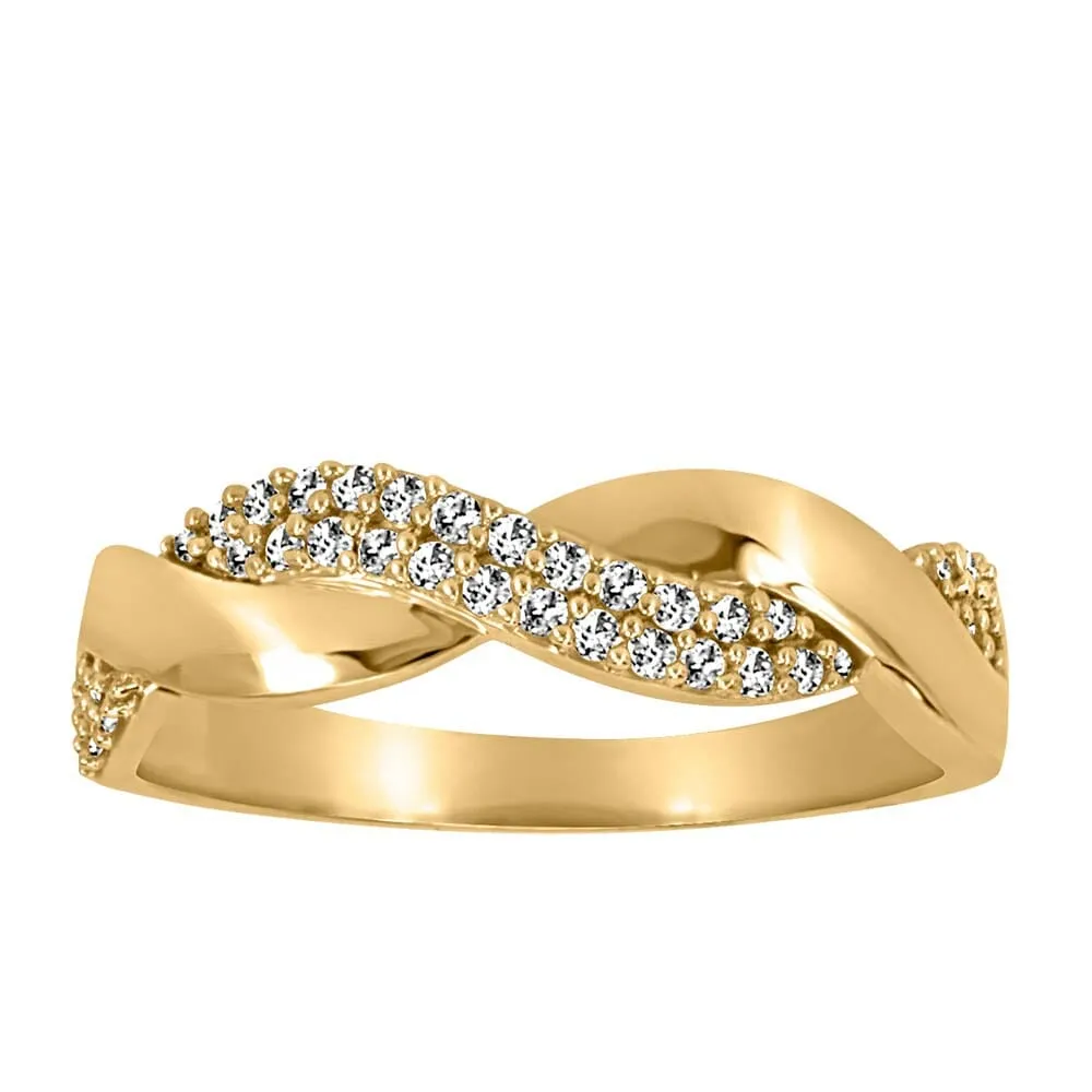 Braided Ring with .18 Carat TW of Diamonds in 10kt Yellow Gold