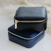 Genuine Leather Zipper Jewellery Case