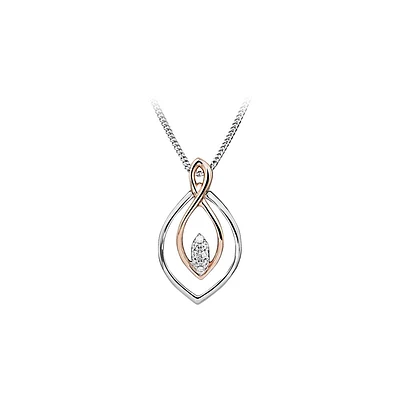 Pendant with Cubic Zirconia in Sterling Silver with Chain