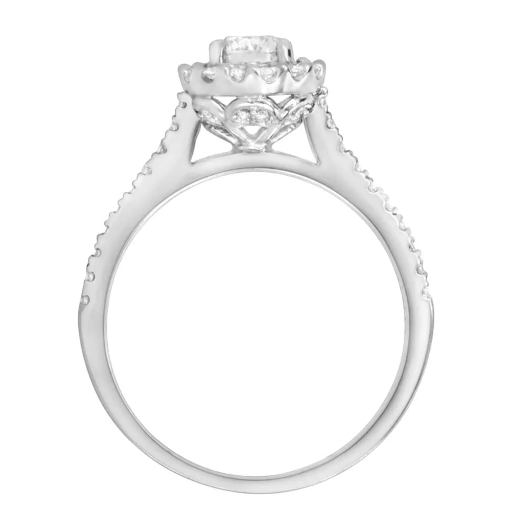 Fire of the North Halo Engagement Ring with .67 Carat TW Diamonds 14kt White Gold