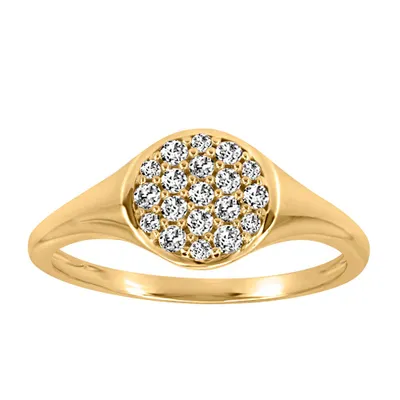 Pave Ring with .22 Carat TW of Diamonds in 10kt Yellow Gold