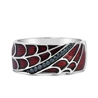 Marvel Spider-Man Ring with London Blue Topaz and Red Enamel Silver