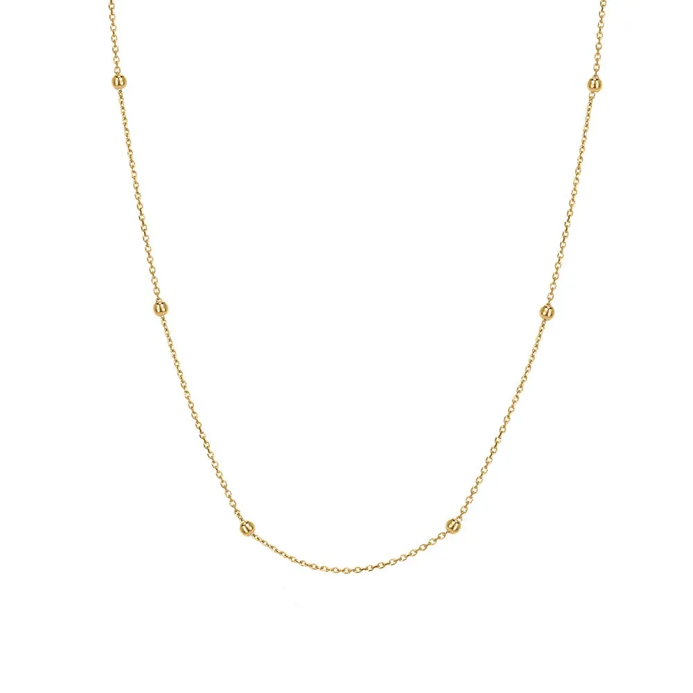 15″-16″ Sierra Beaded Choker Necklace 10kt Yellow Gold