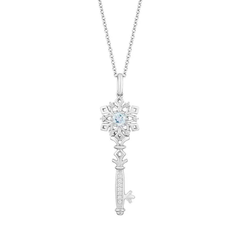 Enchanted Disney Elsa Pendant with .05 Carat TW of Diamonds Sterling Silver Chain