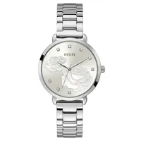 Guess Women’s Sparkling Rose Silver Tone Watch