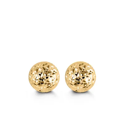 8MM Ball Earrings in 10kt Yellow Gold