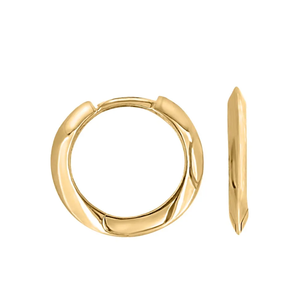 16MM Huggies Hoop Earrings in 10kt Yellow Gold