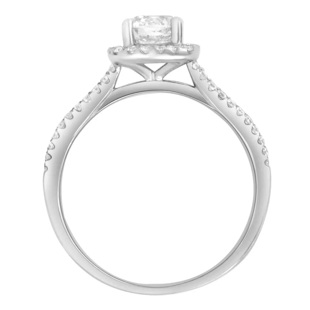 Fire of the North Engagement Ring with 1.00 Carat TW Diamonds 18kt White Gold