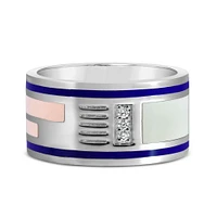 Star Wars R2-D2 Ring with .05 Carat TW of Diamonds Sterling Silver and Enamel