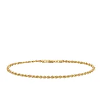 7.5″ 2mm Rope Chain Bracelet in 10kt Yellow Gold