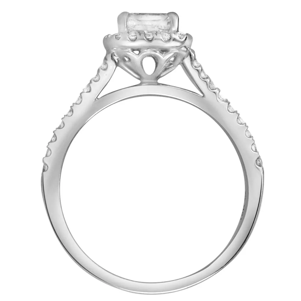 Colourless Collection Halo Engagement Ring with 1.00 Carat TW of Diamonds in 18kt White Gold