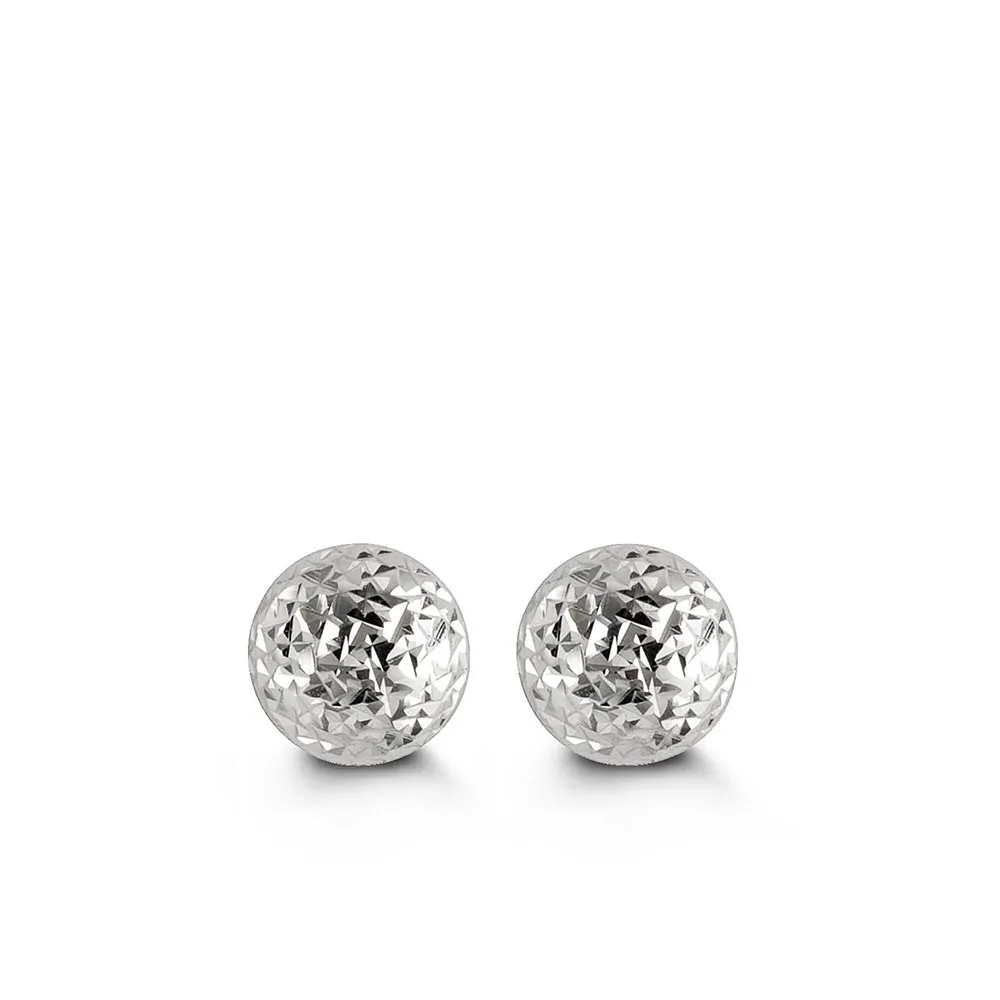 7MM Ball Earrings 10kt White Gold