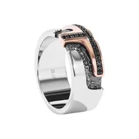 Star Wars Boba Fett Ring with .17 Carat TW of Diamonds Sterling Silver and 10kt Rose Gold