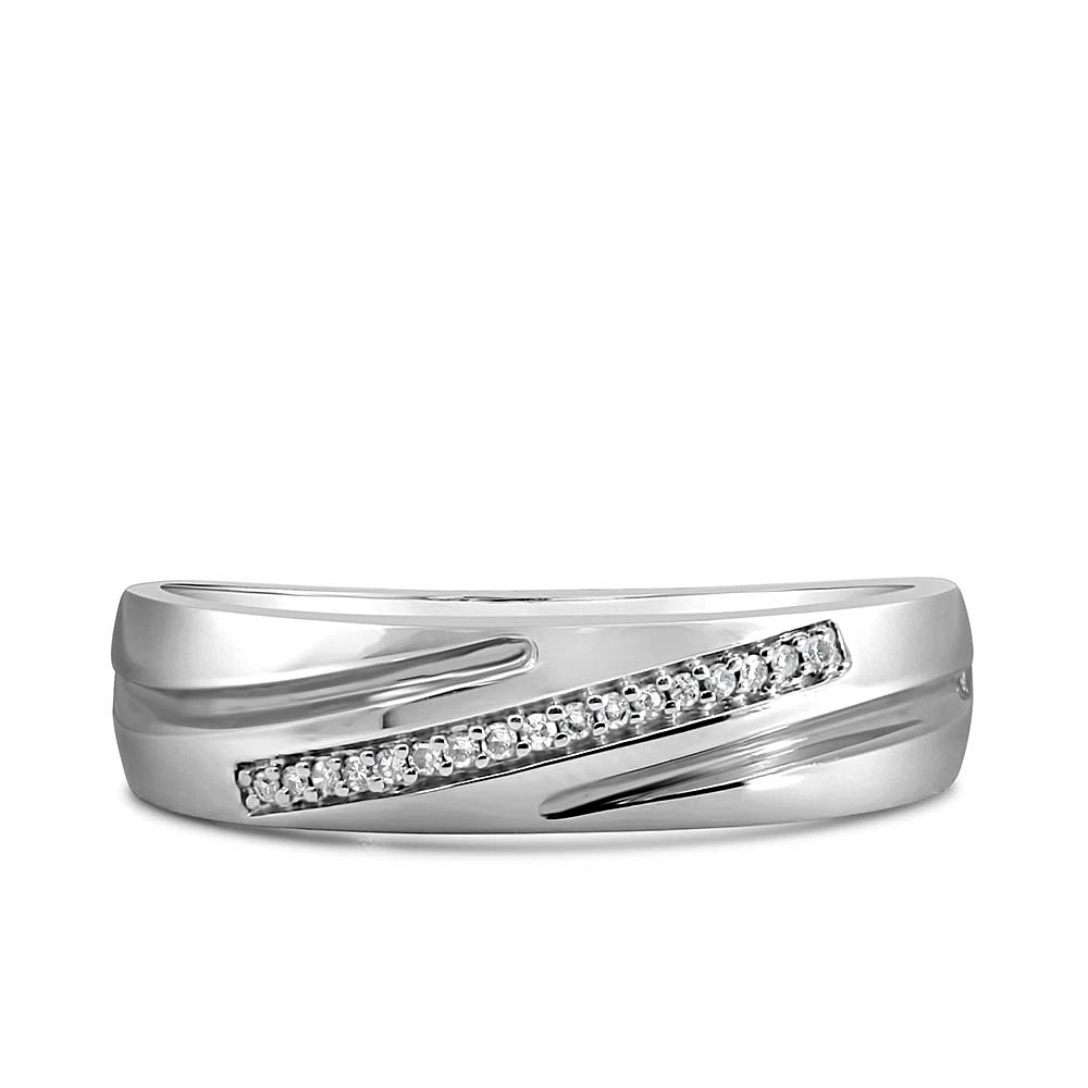 Men’s Wedding Band with .05 Carat TW of Diamonds 10kt White Gold