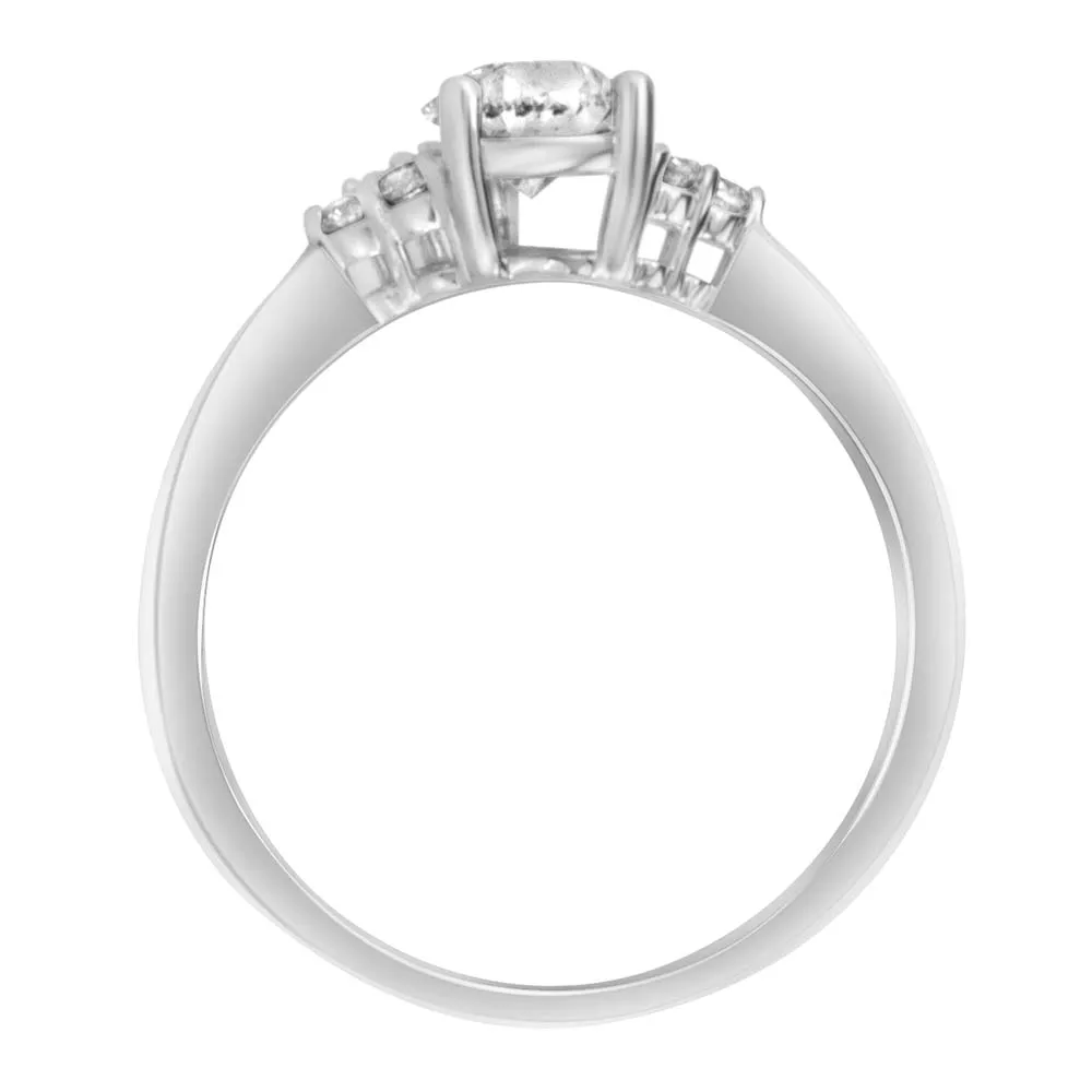 Engagement Ring with .79 Carat TW of Diamonds 18kt White Gold