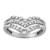 Chevron Ring with .50 Carat of Diamonds 10kt White Gold