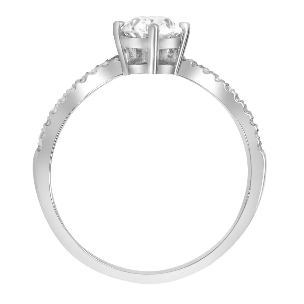 Engagement Ring with .84 Carat TW of Diamonds 18kt White Gold