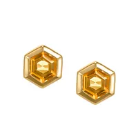 Resilience Hope Earrings with Citrine Gold Plated Sterling Silver